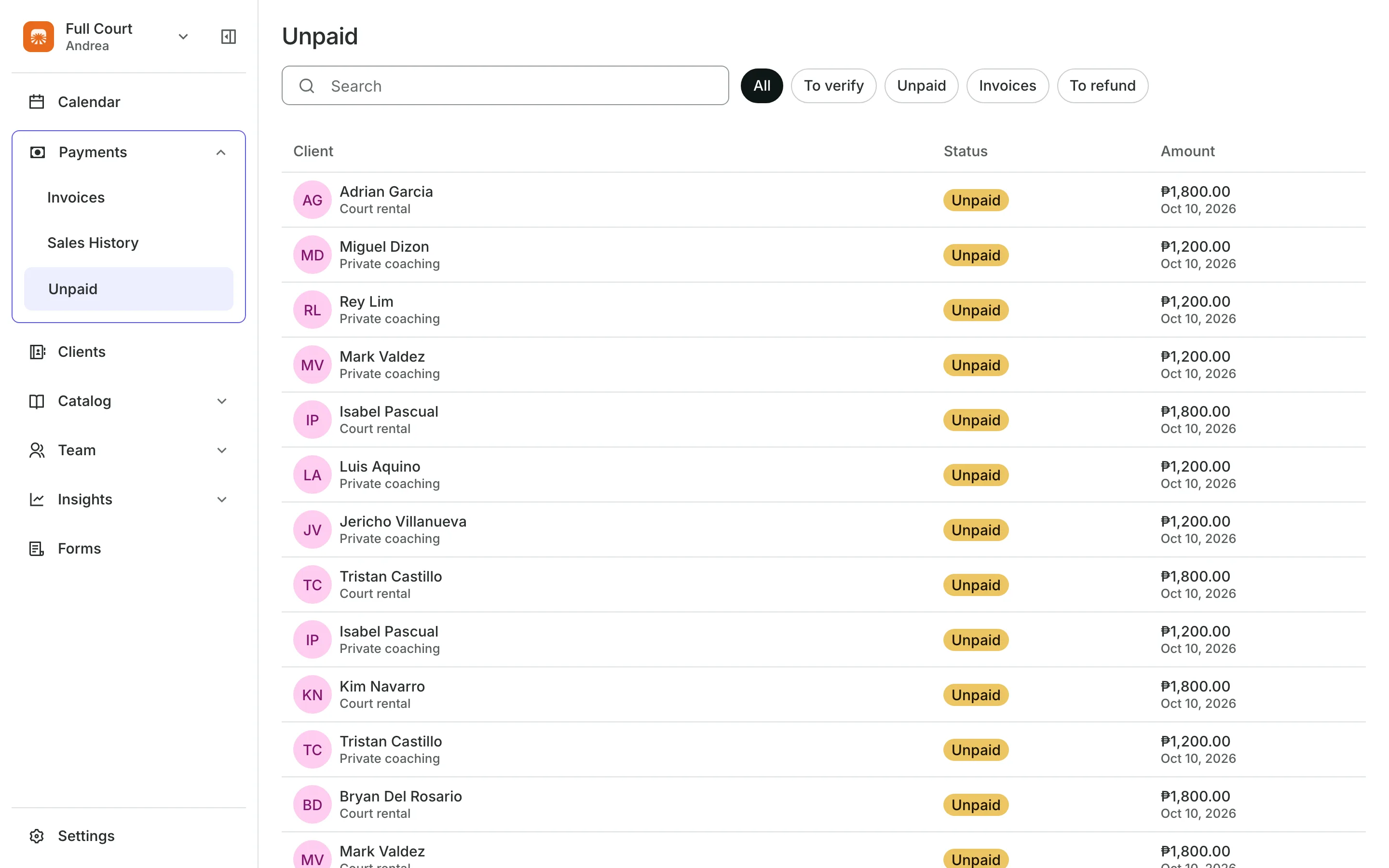 The Unpaid list: who owes what and receipts to check