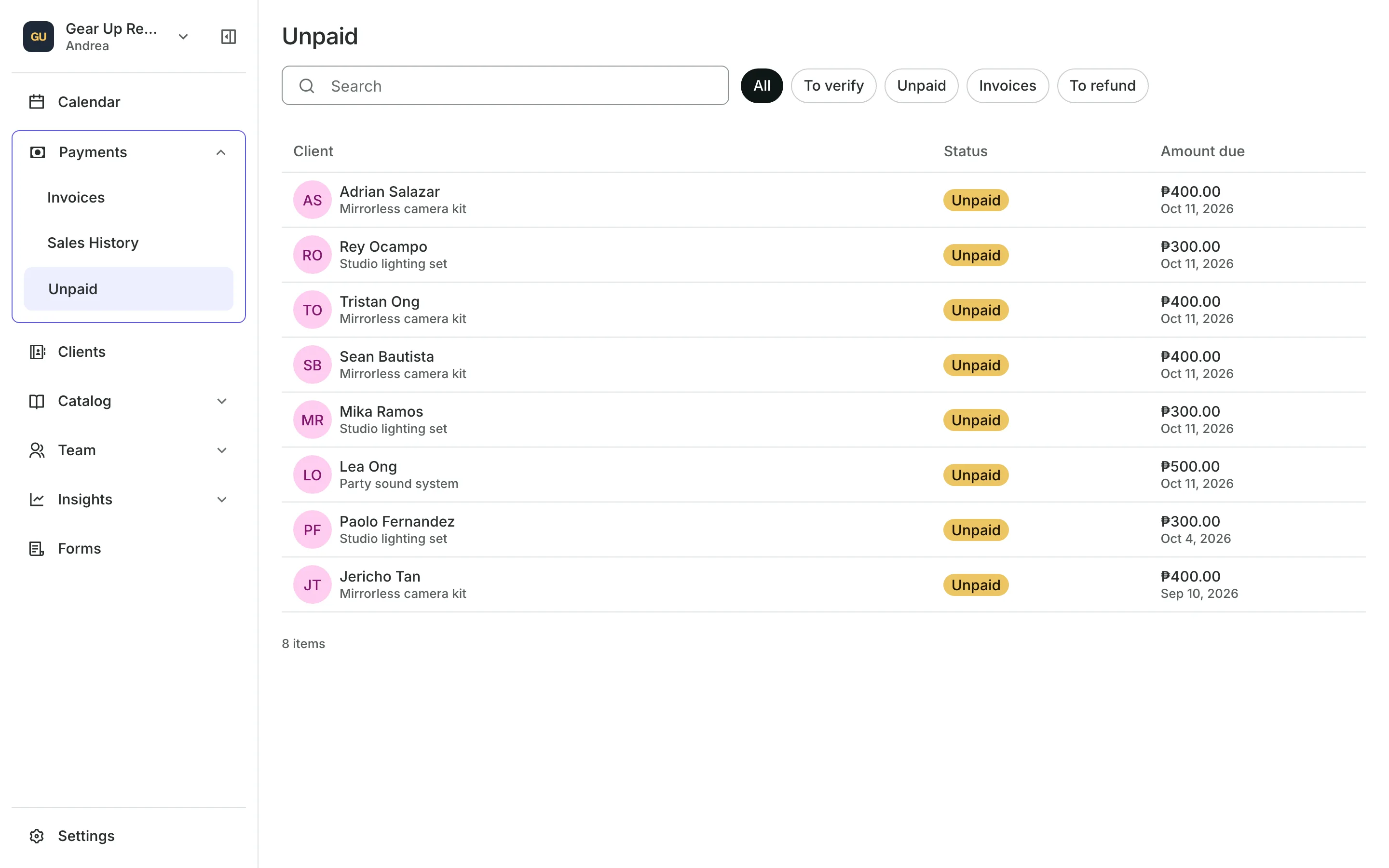 The Unpaid list: who owes what and receipts to check
