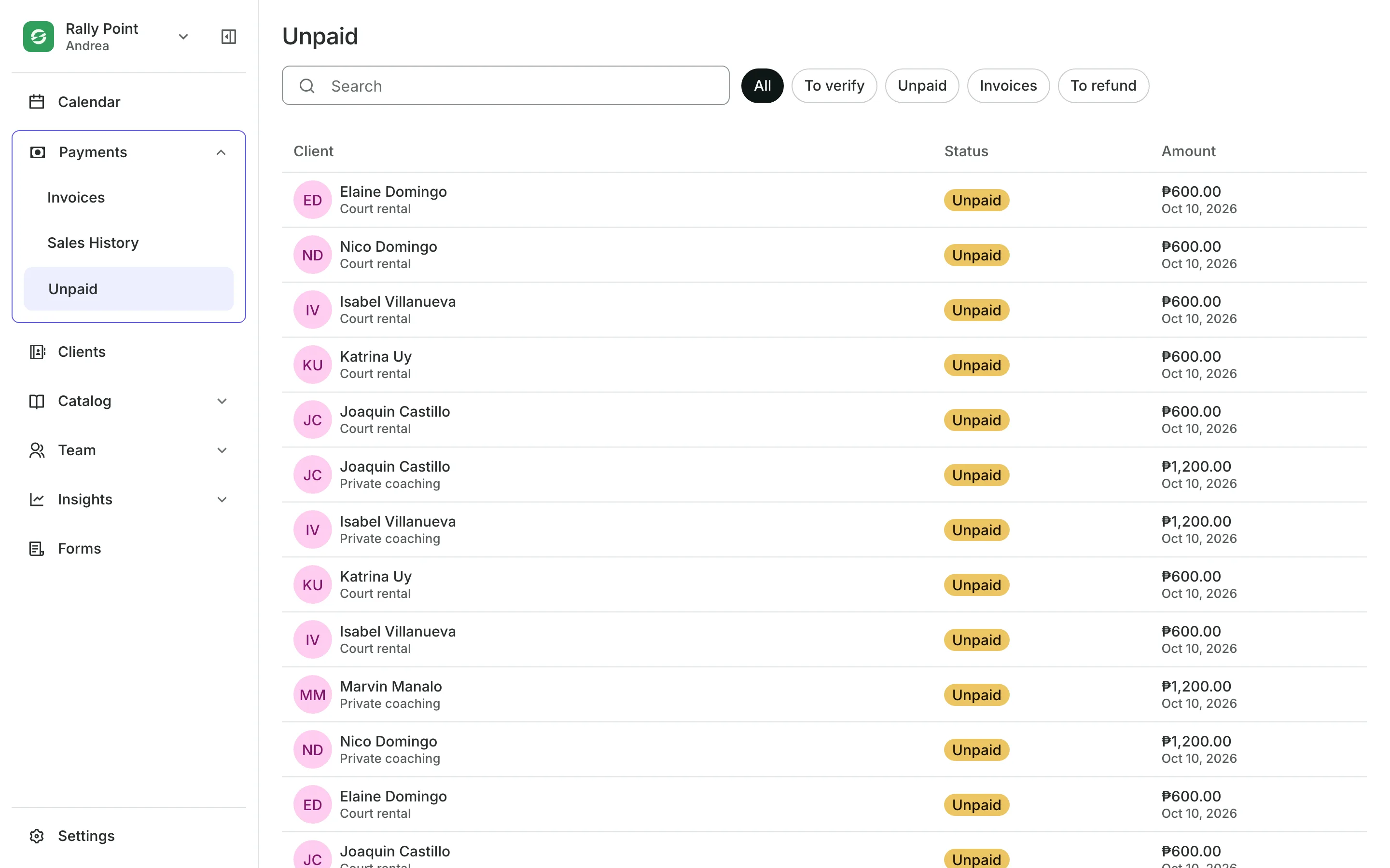 The Unpaid list: who owes what and receipts to check