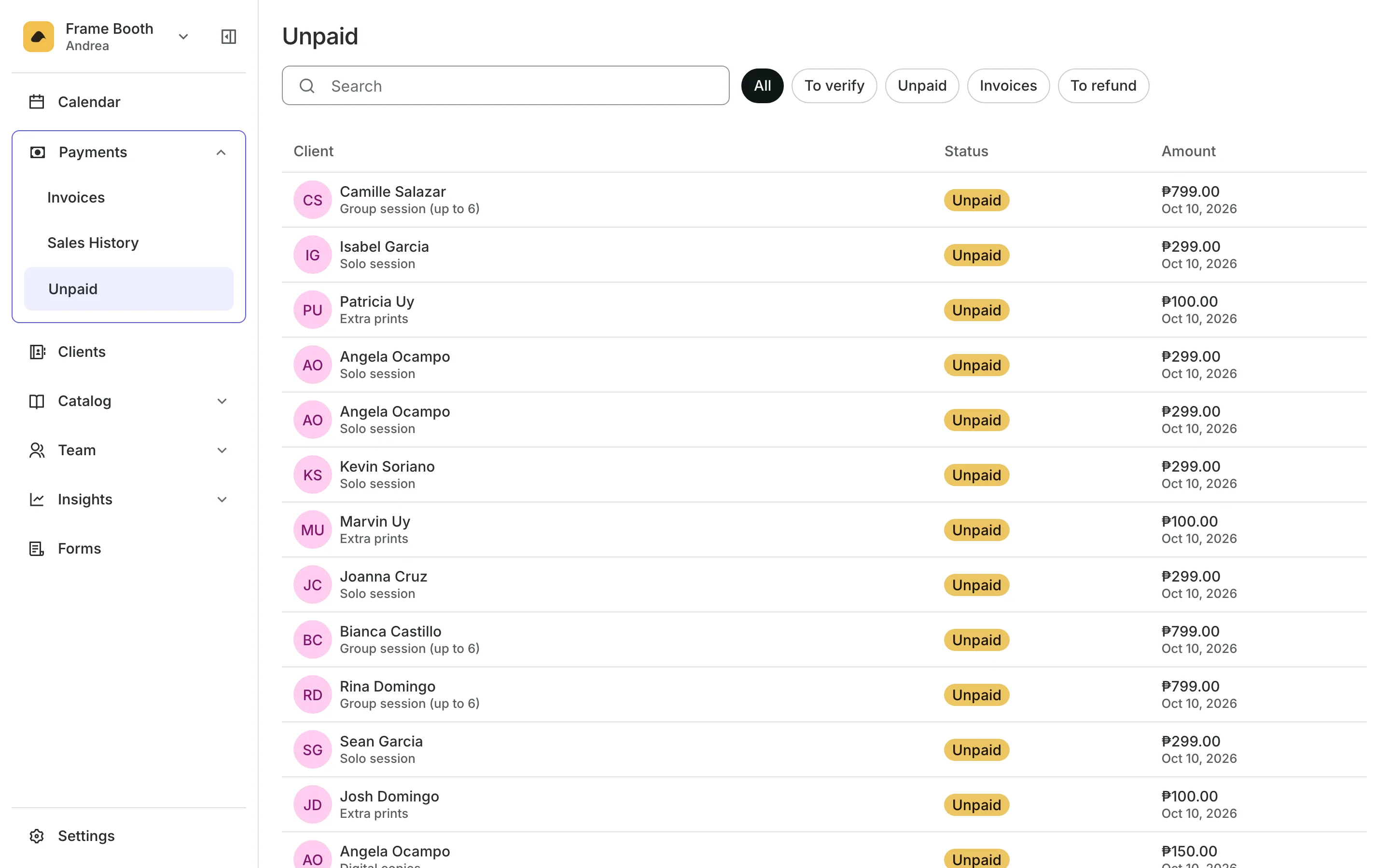 The Unpaid list: who owes what and receipts to check